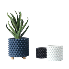 JYW028 Embossed dots cement plant pots