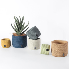 JYW018 textured basket design cement plant pot