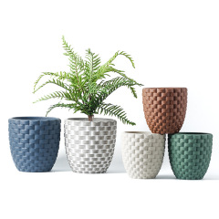 JYW026 Woven designed cement planter pot