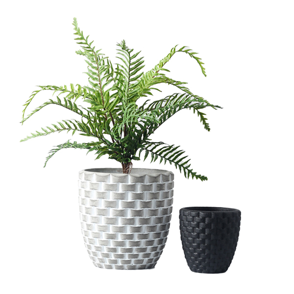 JYW026 Woven designed cement planter pot