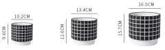 JYW027 Engraved Geometry pattern cement flower pots