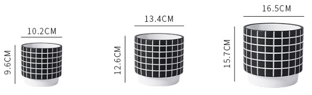 JYW027 Engraved Geometry pattern cement flower pots