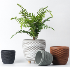 JYW030 Embossed design cement planters