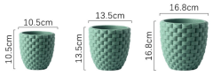 JYW026 Woven designed cement planter pot
