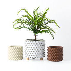 JYW028 Embossed dots cement plant pots