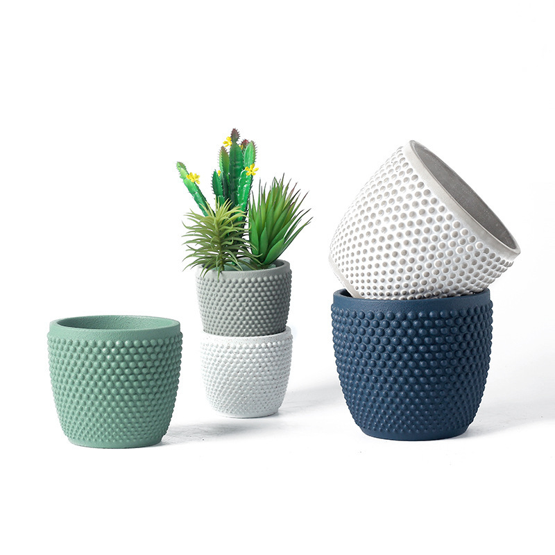 JYW030 Embossed design cement planters