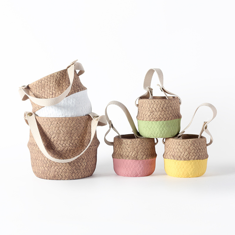 JYW017 Hanging cement planter with rope