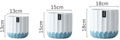 JYW038 Sands effect cement pots in fluted design