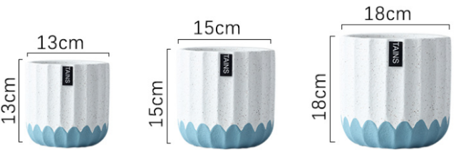 JYW038 Sands effect cement pots in fluted design