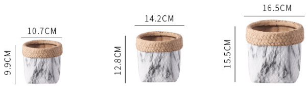 JYW037 Marble finished cement pots in basket design