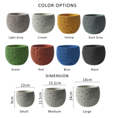 JYW102 Round cement pots with sponge effect