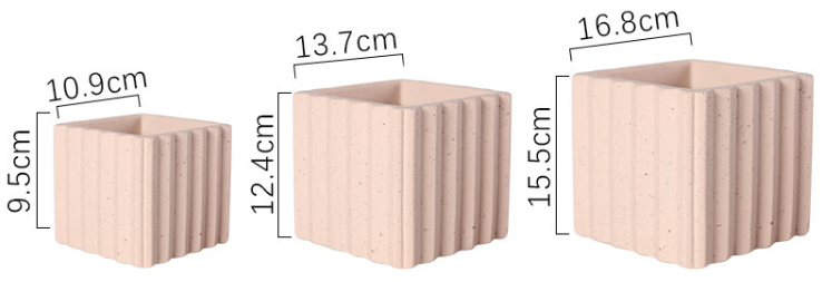 JYW061 Square shaped texture cement pots