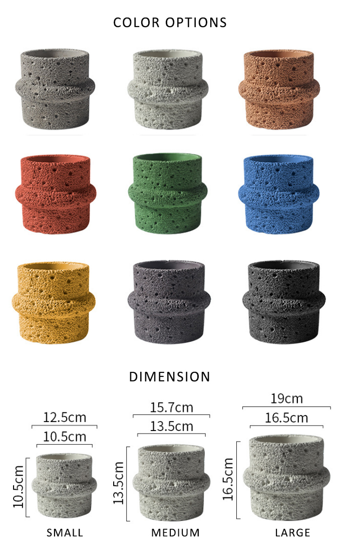 JYW101 Unique cement pot with sponge effect