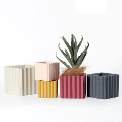 JYW061 Square shaped texture cement pots