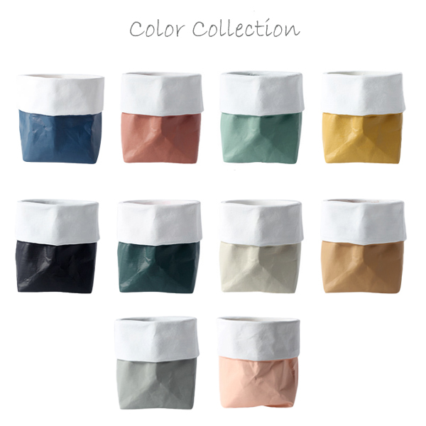 JYW104 Colorful bag shaped concrete planter pots