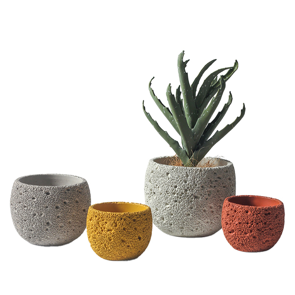 JYW102 Round cement pots with sponge effect