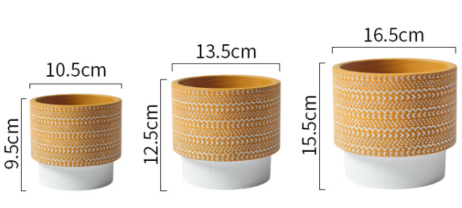 JYW108 Engraving pattern concrete planter pots