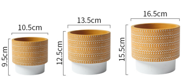 JYW108 Engraving pattern concrete planter pots