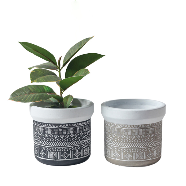 JYW109 New design cement plant pots with printing