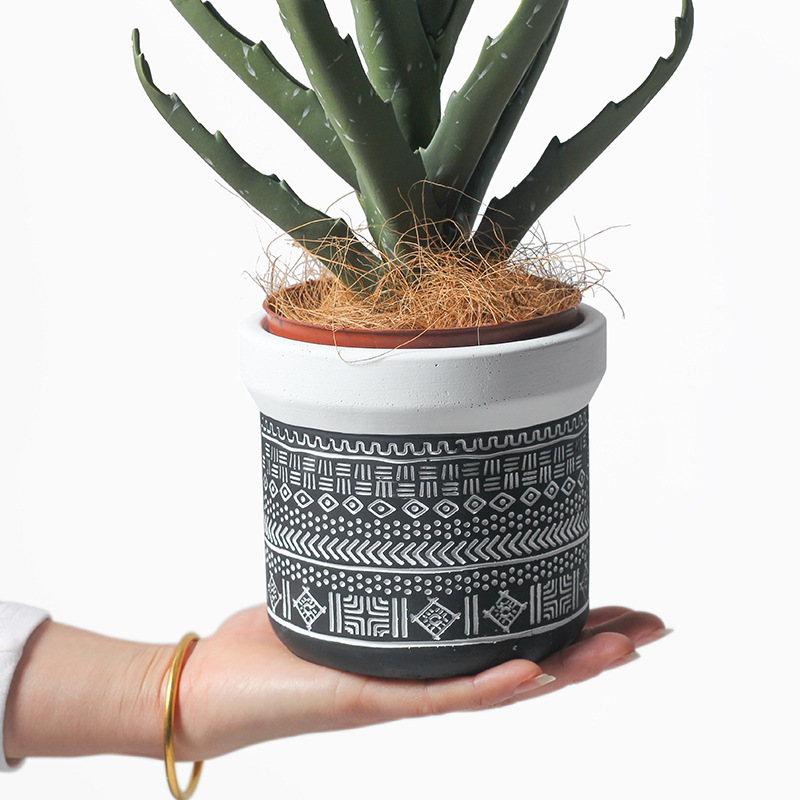 JYW109 New design cement plant pots with printing