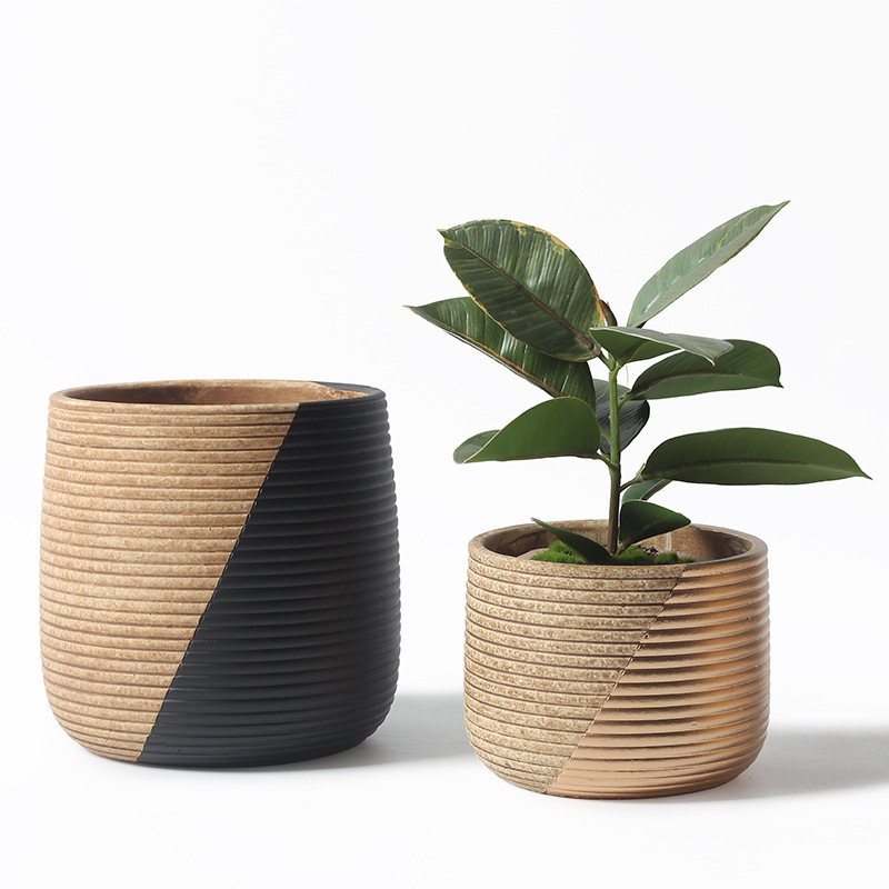 JYW113 Textured cement planter with dual colors