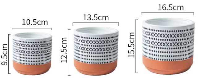JYW111 U shaped cement plant pots with engraving pattern
