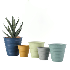 JYW117 Striple cement plant pots in matte color