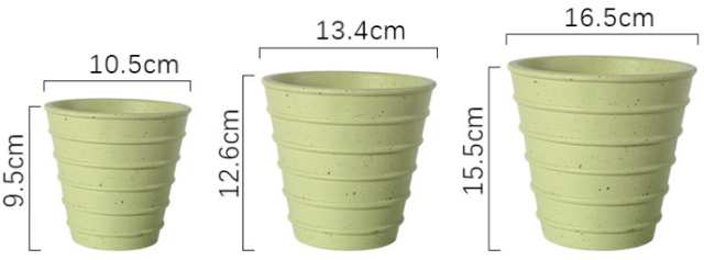 JYW117 Striple cement plant pots in matte color