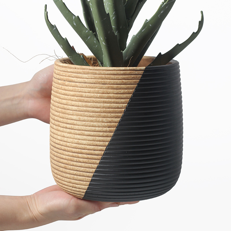 JYW113 Textured cement planter with dual colors