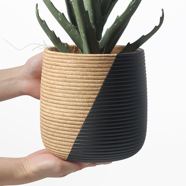 JYW113 Textured cement planter with dual colors