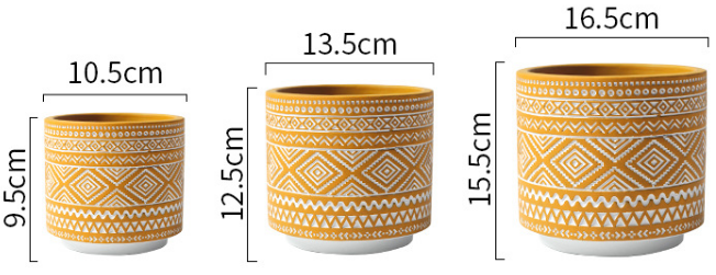 JYW110 Cylinder cement pots with engraving pattern