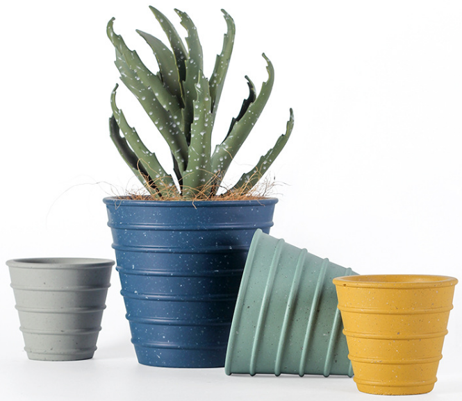 JYW117 Striple cement plant pots in matte color