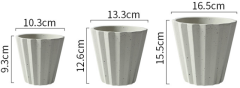 JYW116 Tapered cement flower pot with fluted design