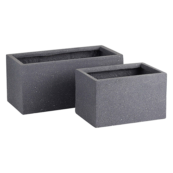 JLFX126919 Rectangle grey color fiberclay planters for outdoor and indoor use