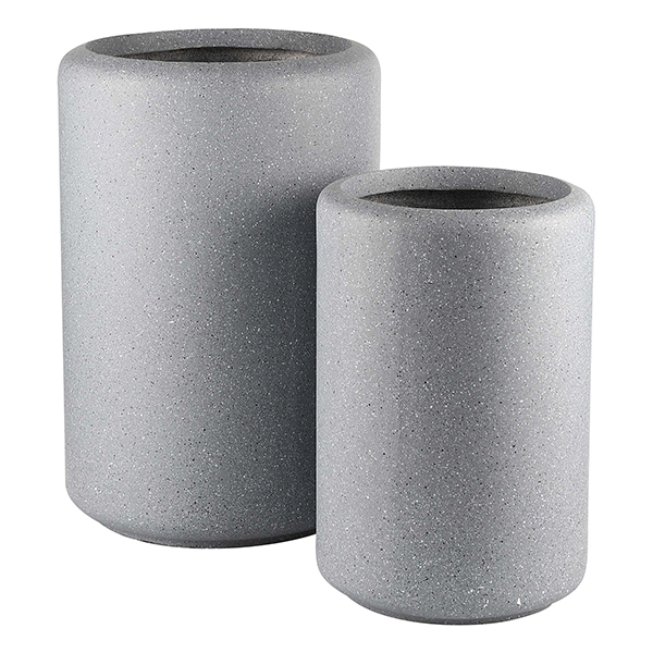 JLFX126917 Cylinder shape fiberclay planters grey