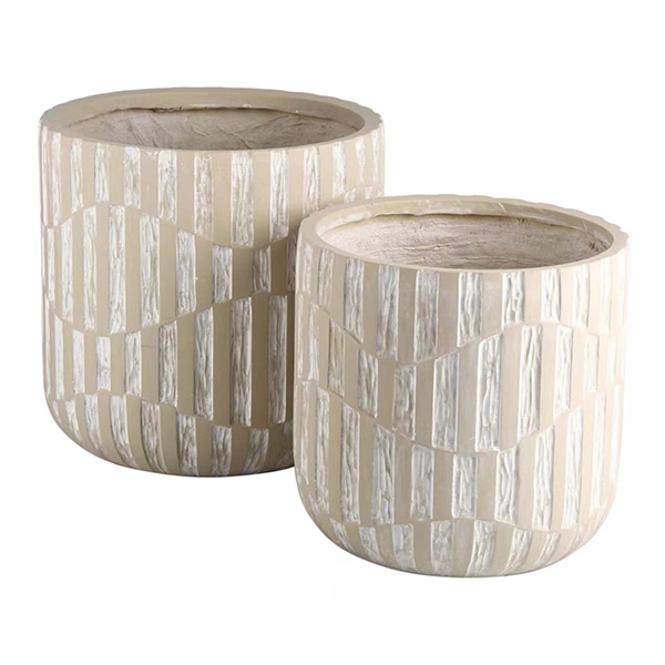 JLFX126904 Outdoor large textured fiberclay planter pots