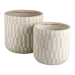 JLFX126904 Outdoor large textured fiberclay planter pots