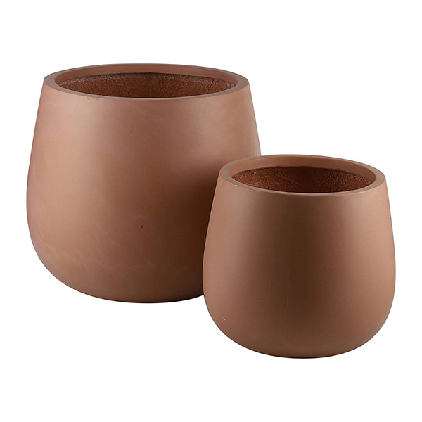 JLFX126913 Best Selling matte round fiber clay planters