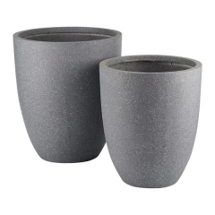 JLFX126915 Large taper fiberclay planters Grey