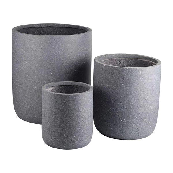JLFX126918 3PCS set fiberclay plant pot with speckle finish
