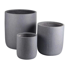 JLFX126918 3PCS set fiberclay plant pot with speckle finish
