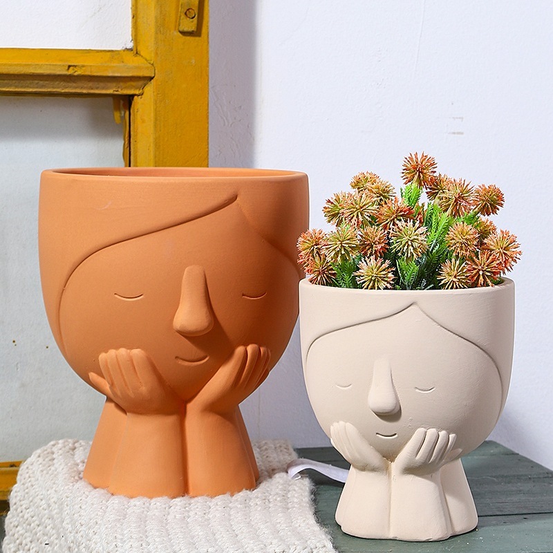 JLXL0117 Head design terrocatta planter pots