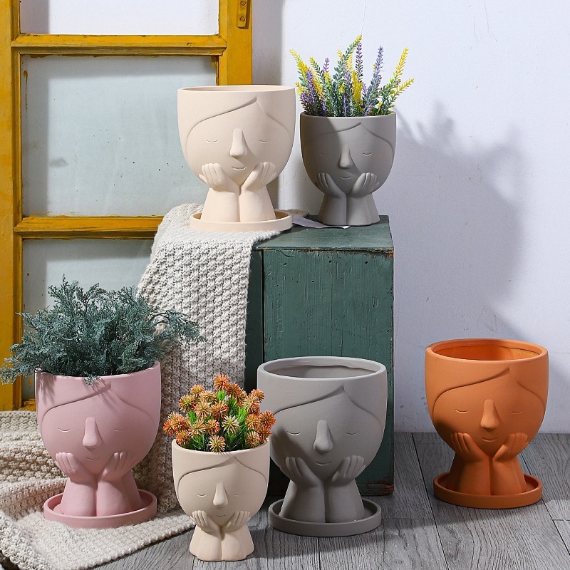 JLXL0117 Head design terrocatta planter pots