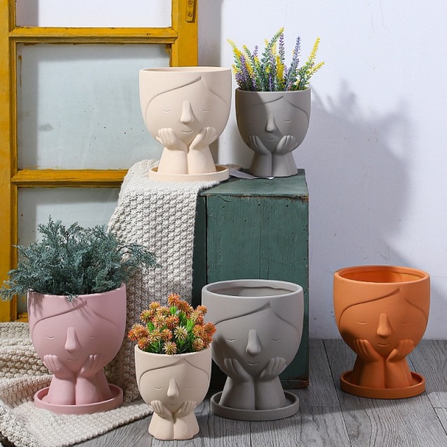 JLXL0117 Head design terrocatta planter pots