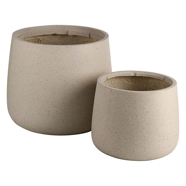JLFX126922 Hot sale round large size matte color fiberlcay planter pots