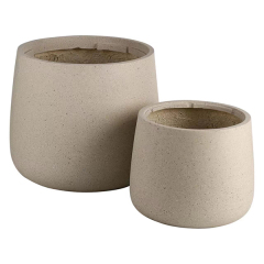 JLFX126922 Hot sale round large size matte color fiberlcay planter pots