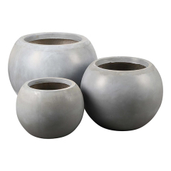 JLFX126925 Ball shaped large size fiberclay plant pots