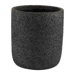 JLFX126931 Black textured round fiberlcay planter pot