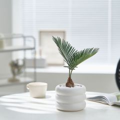 JLYF3912 Hot sell matte white glazed small ceramic plant pot