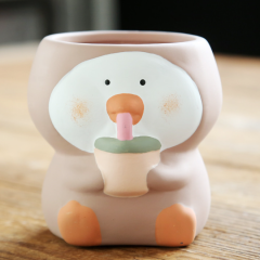 JLSG3328 Snowman baby ceramic succulent pot